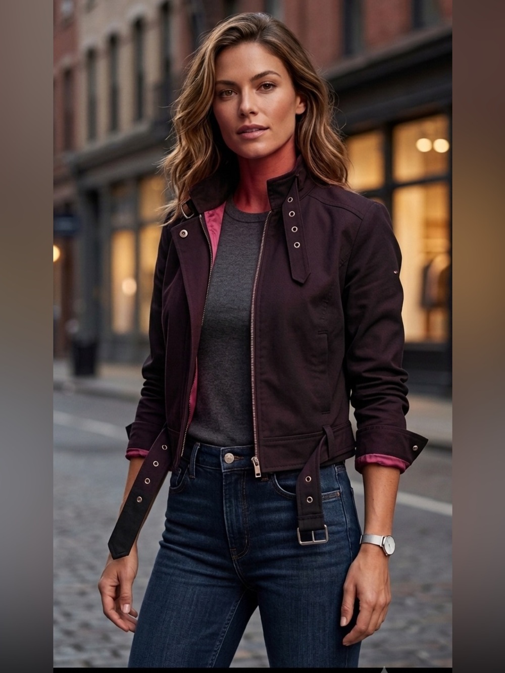 H Hilfiger vintage ladies size small Moto jacket